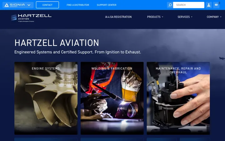 Hartzell Aviation website designed by our team