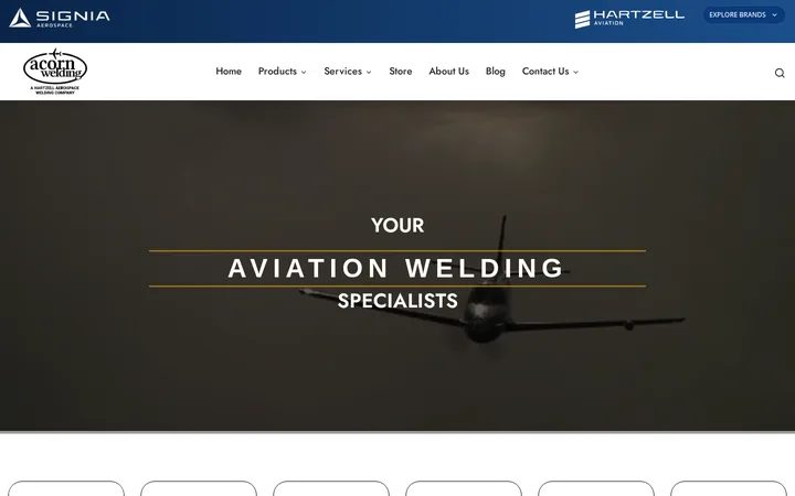 Acorn Welding actual homepage design